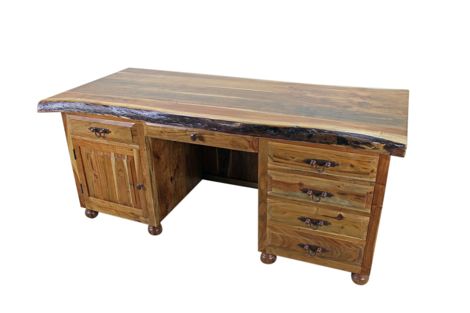 Tuscan Furniture Western Wood Executive Writing Desk | Mexican Rustic ...